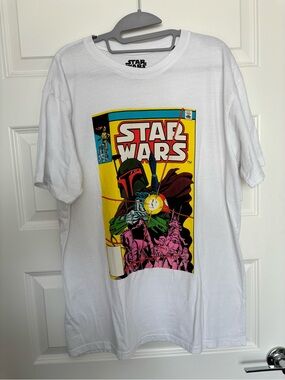 Star Wars Men’s White Graphic T-Shirt featuring Boba Fett